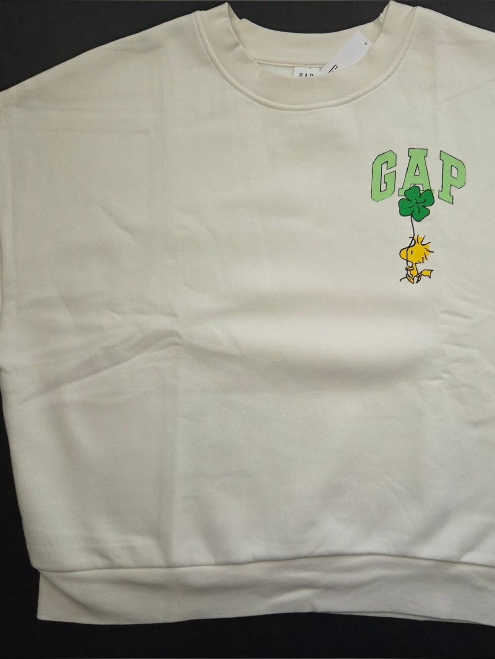 NWT - GAP Peanuts "Twitty Bird" Crew Neck Relaxed Wedge Fleece Sweatshirt-Size S - Picture 7 of 14